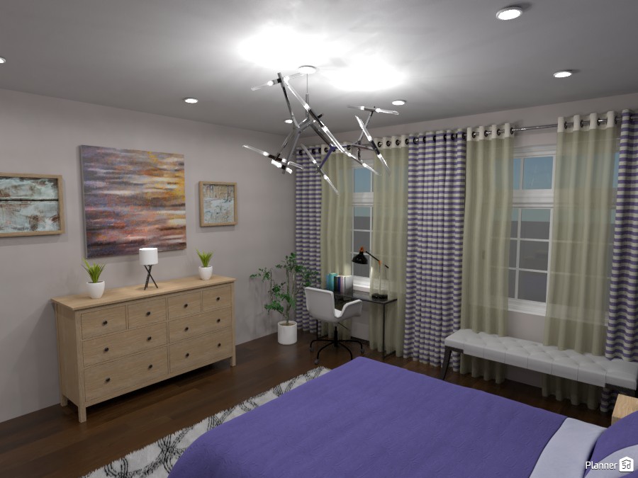 Bedroom with accent wall 4583060 by Rita image