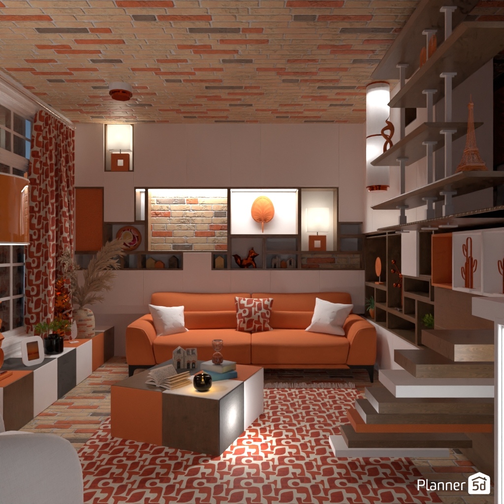 Orange sofa #32012960 by Editors Choice