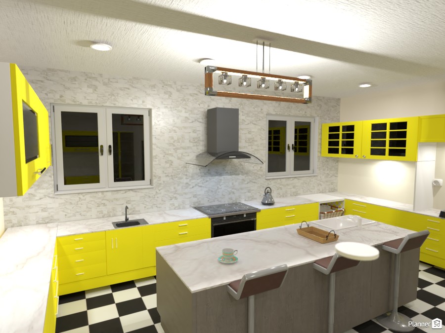 Checkered tiled kitchen 3676606 by Born to be Wild image