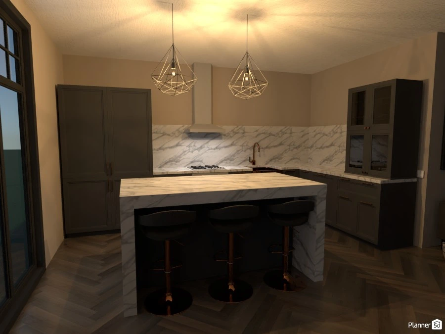 Rose gold living + kitchen #80726 by Amber