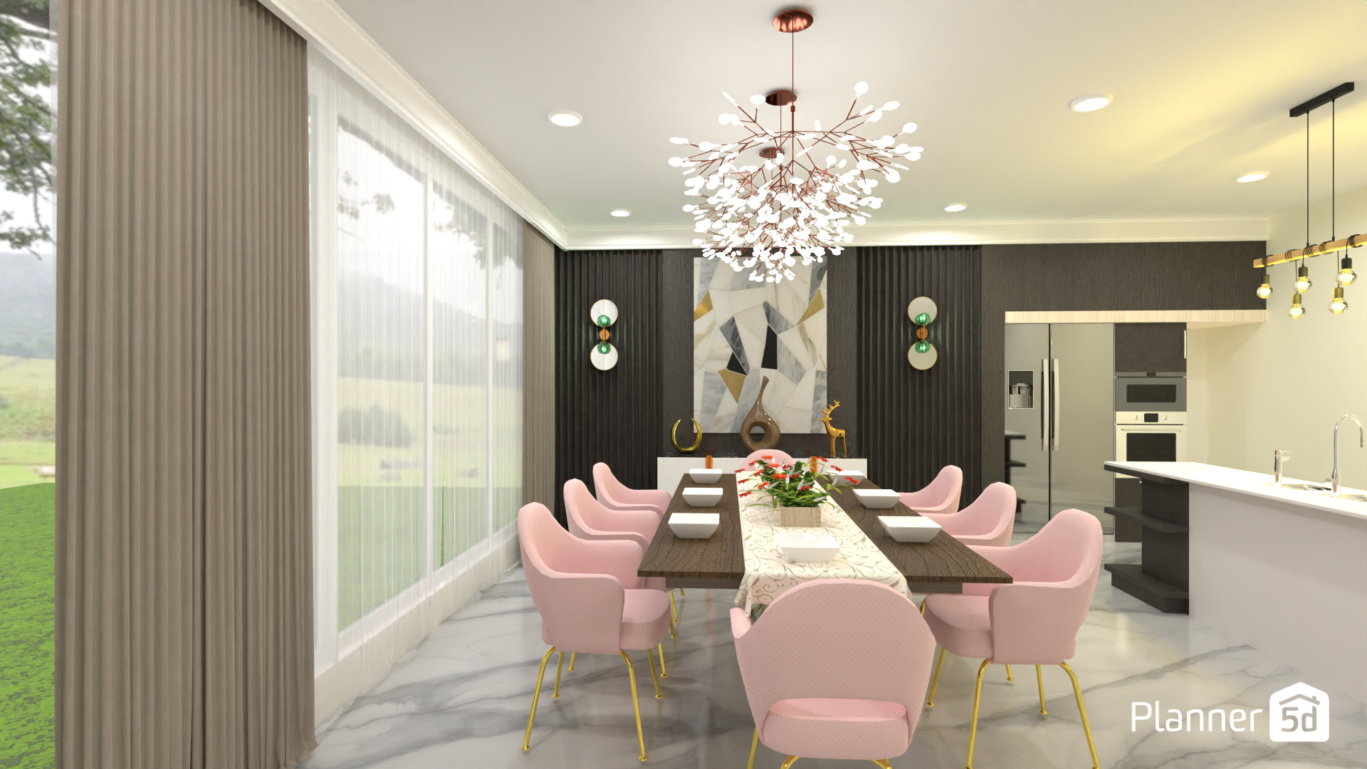 modern pink dining room #15999191 by MariaCris