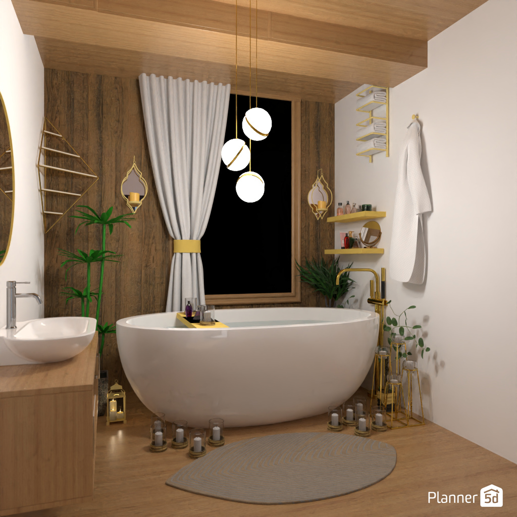 Bath with candles #19237248 by Editors Choice