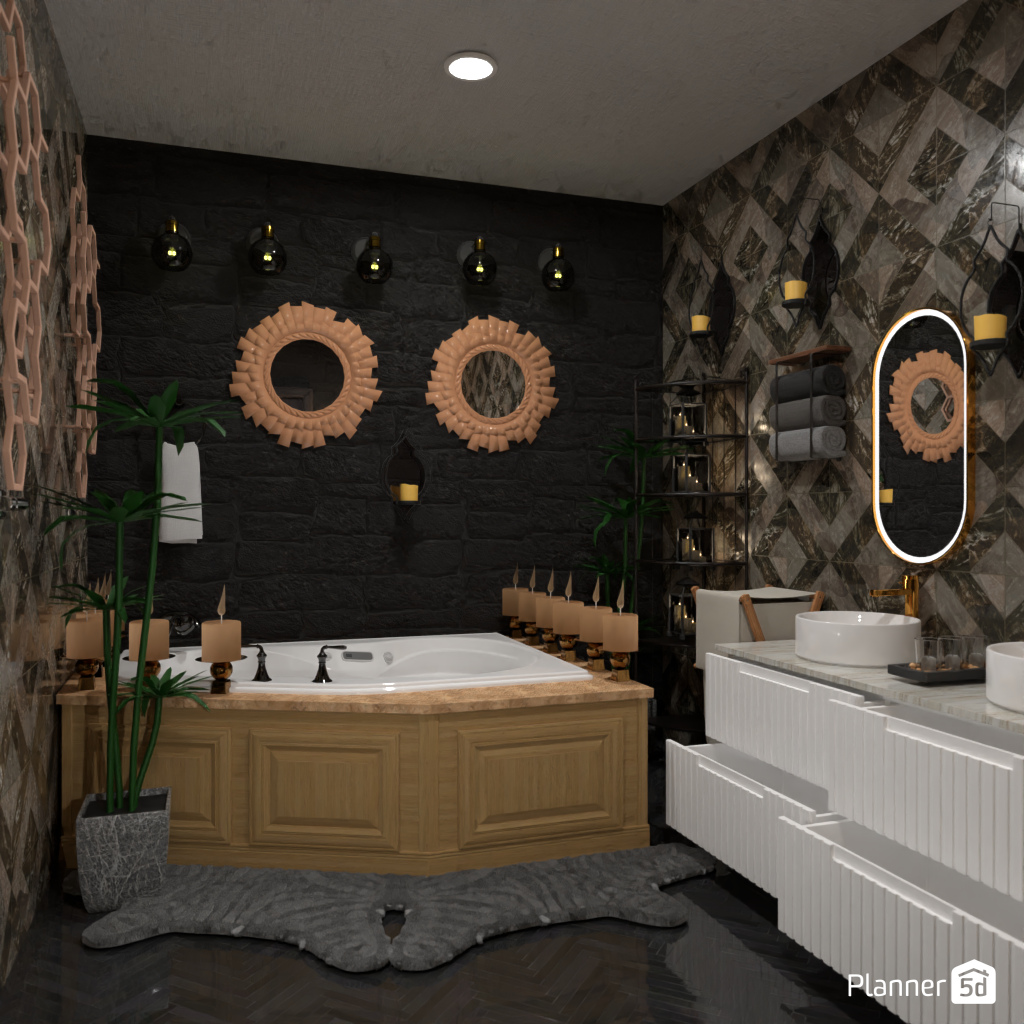 Bath with candles #19216088 by Editors Choice