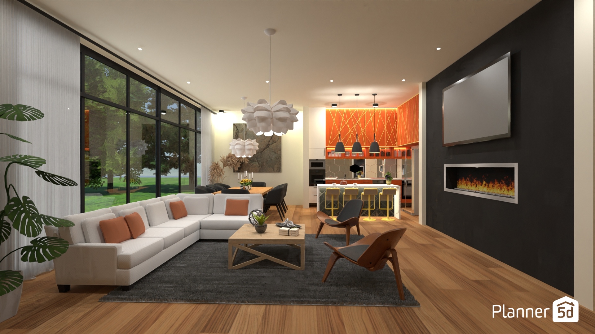 Living room with open kitchen #25323308 by MariaCris