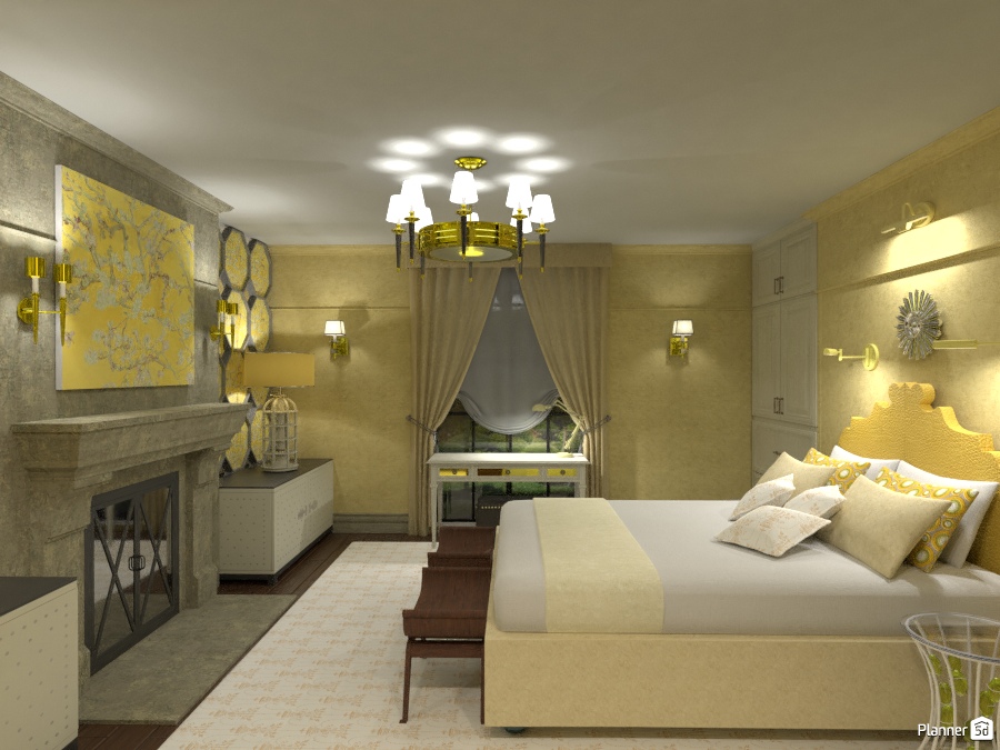 СПАЛЬНЯ С КАМИНОМ #1923439 by Алиса в Зазеркалье