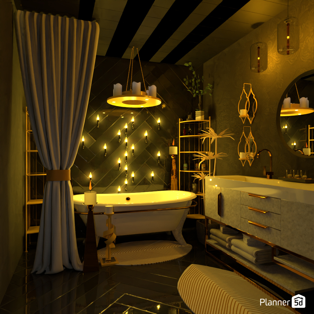 Bath with candles #19273164 by Editors Choice