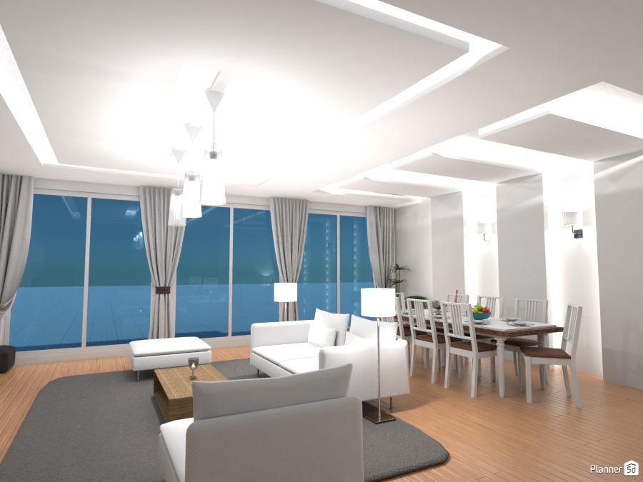 Modern Living room + dining area #2083906 by KHALED