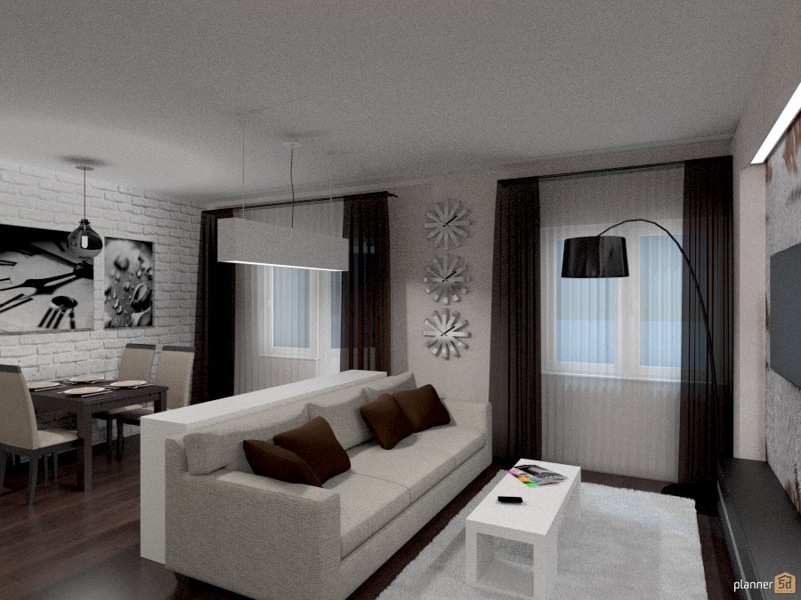 Гостиная кухня столовая #1241984 by Ольга Строева