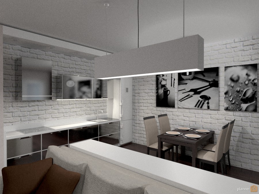 Гостиная, кухня, столовая #1241985 by Ольга Строева