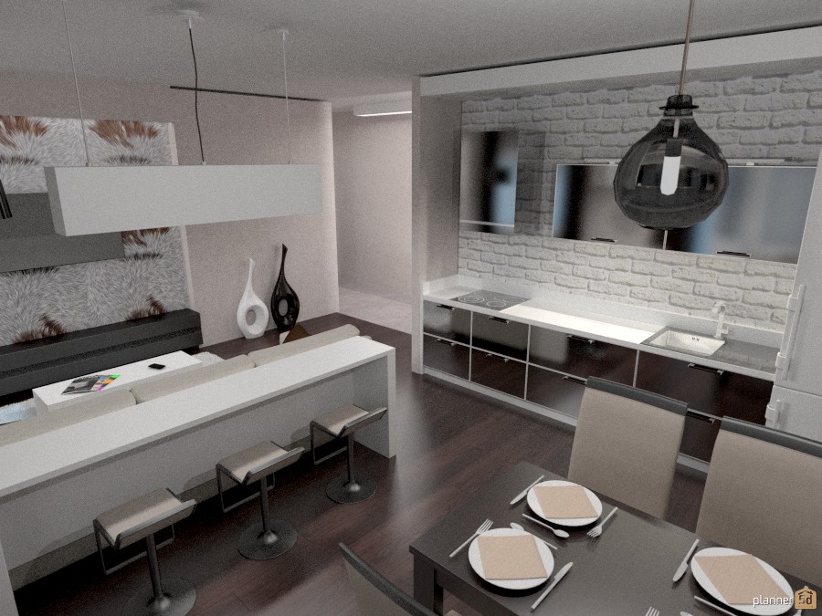 Гостиная. кухня, столовая #1241986 by Ольга Строева