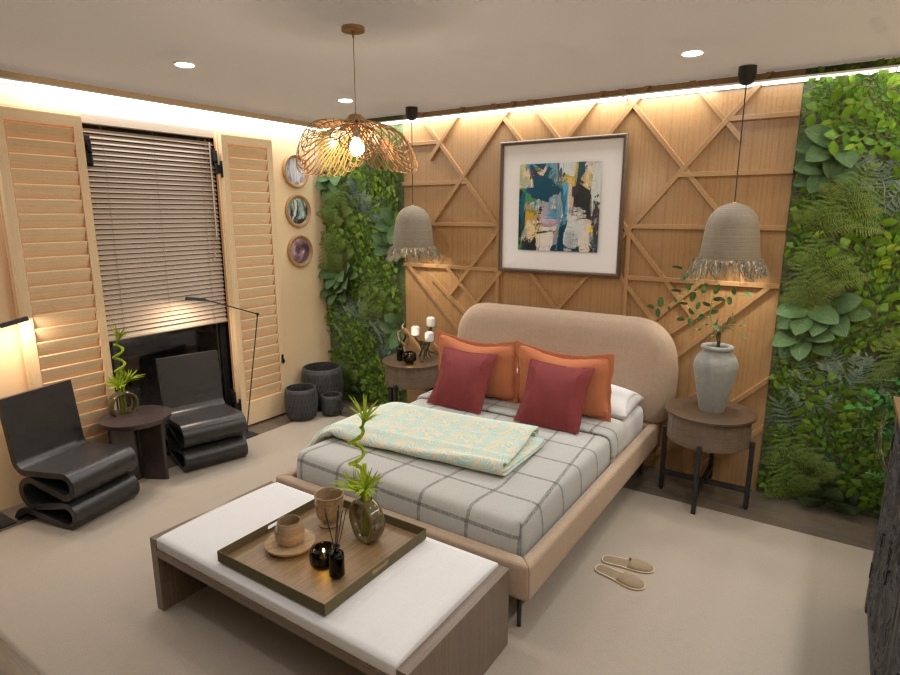 Wabi Sabi Bedroom / Design battle contest #14585147 by ZACKY DESIGNER