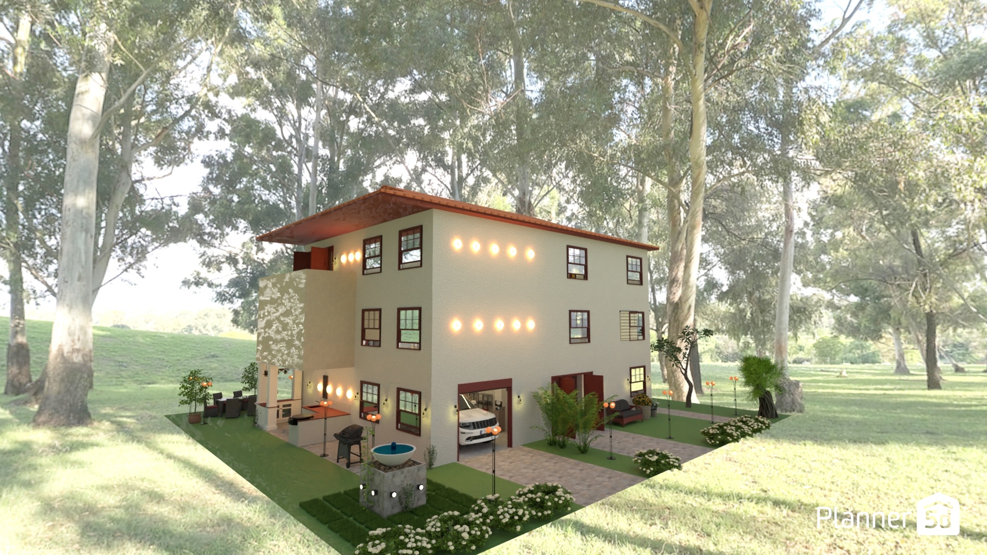 casa de tres plantas con cocina exterior #27227352 by Yolanda Infante Garrido