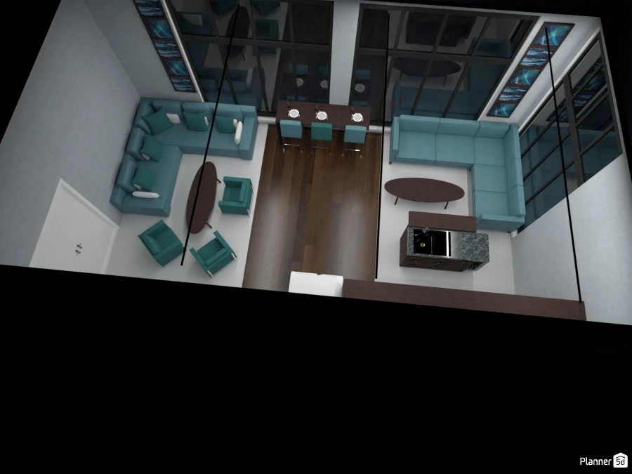 Penthouse kitchen, living room and dining room #86078 Por BooBoo