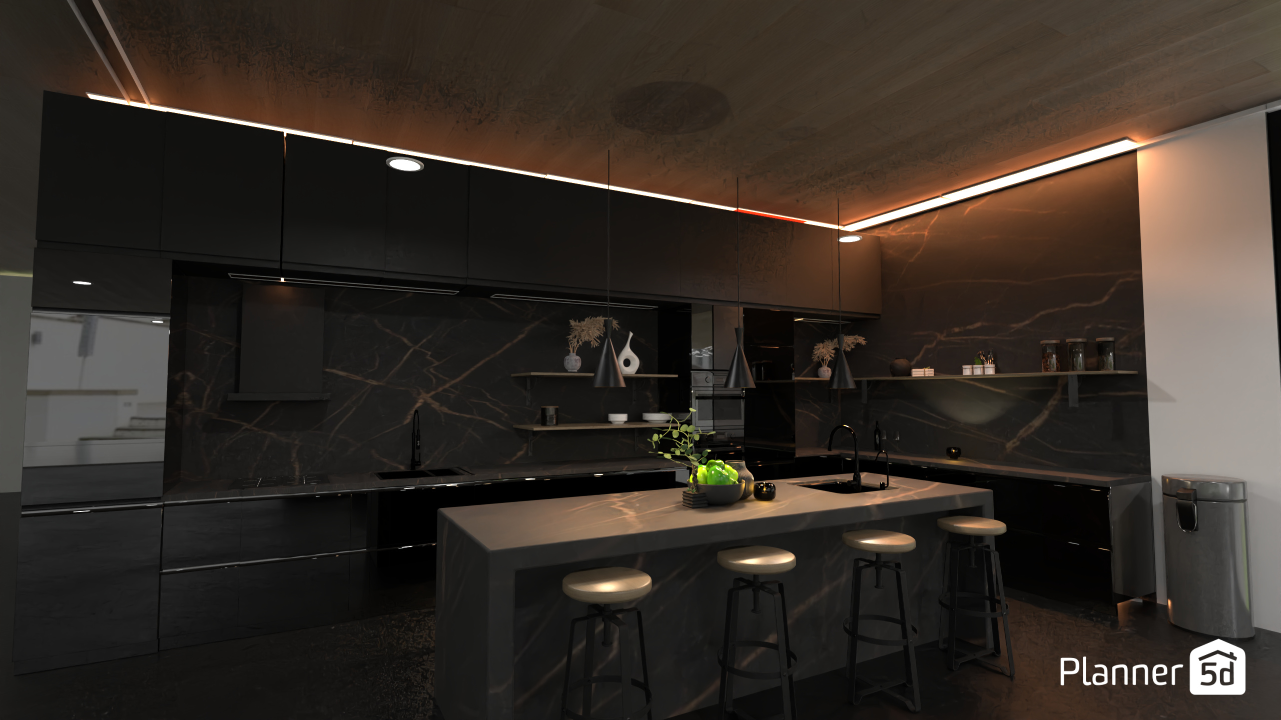 dark kitchen #19996376 by Annie