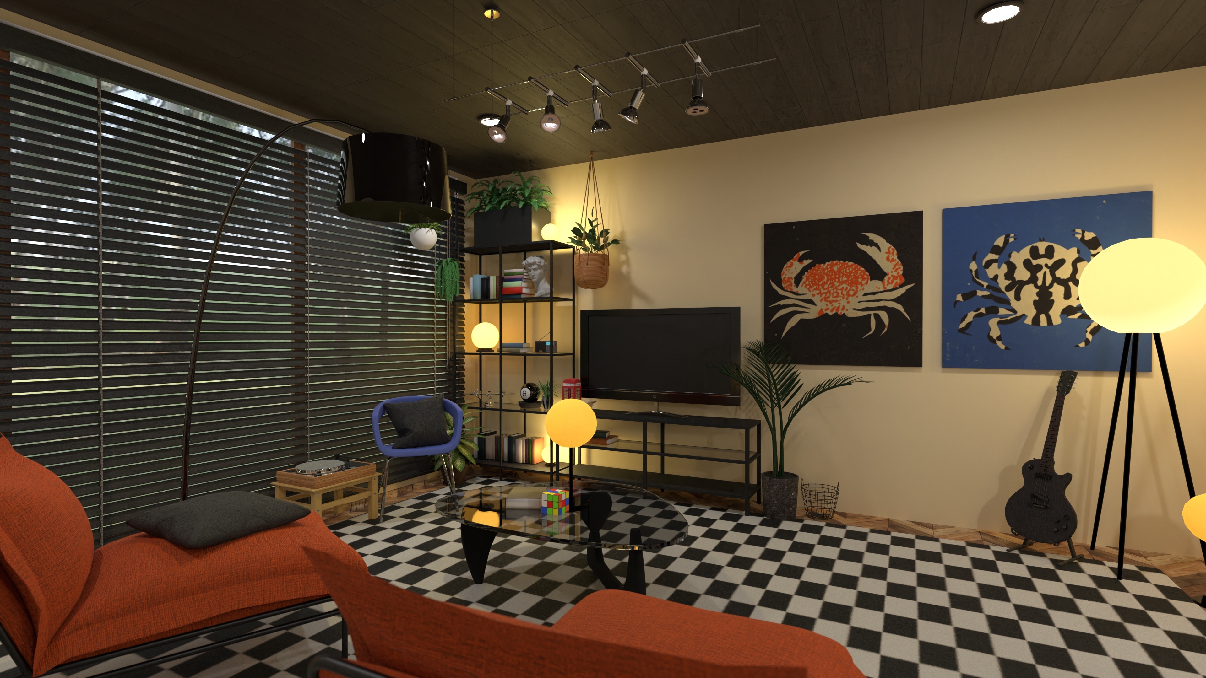 industrial living room #22236996 Por Dellen