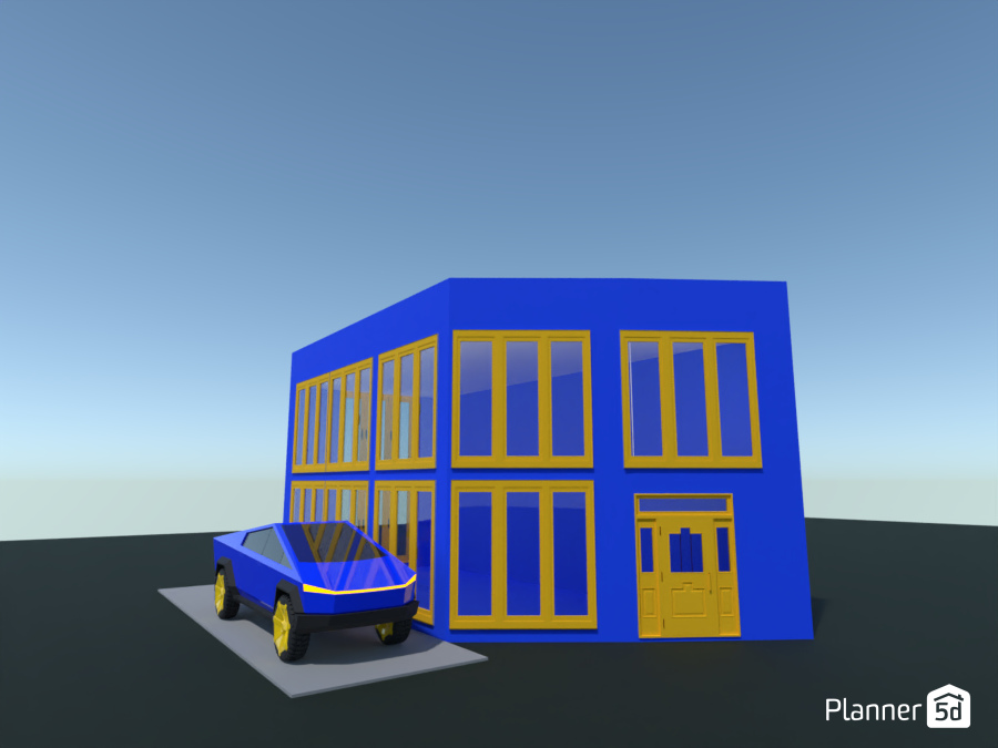 blue and yellow house #8218525 by LIXx