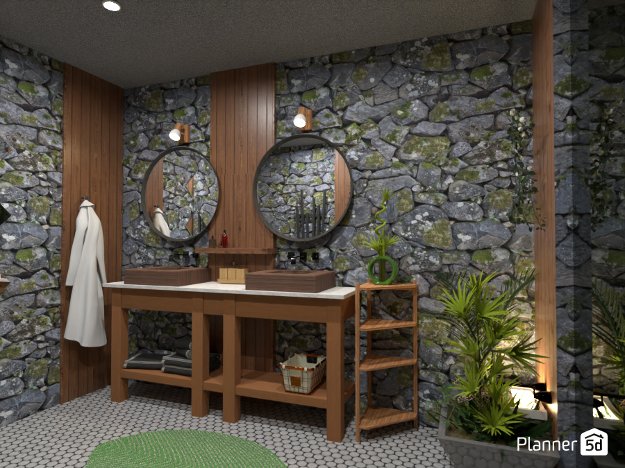 Green bathroom : Design battle contest #8116729 by Gabes