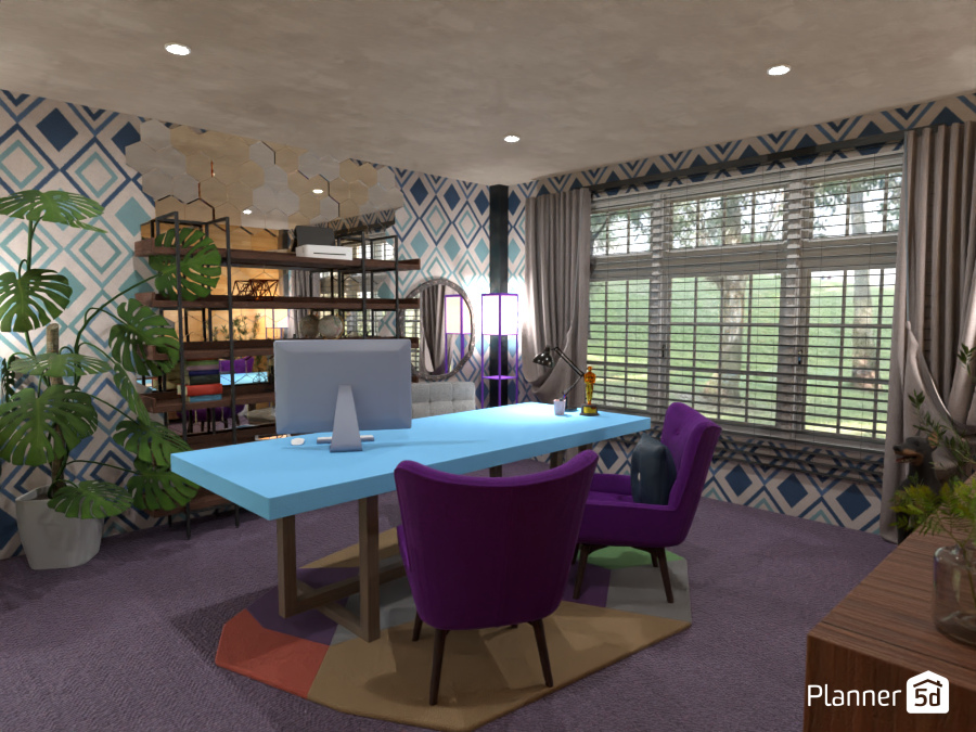 Blue Pretty Office #15117287 by Jason