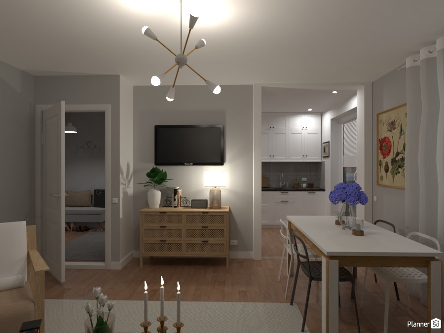 Scandi style apartment with terrace - living room #4728020 by Lucija Marko