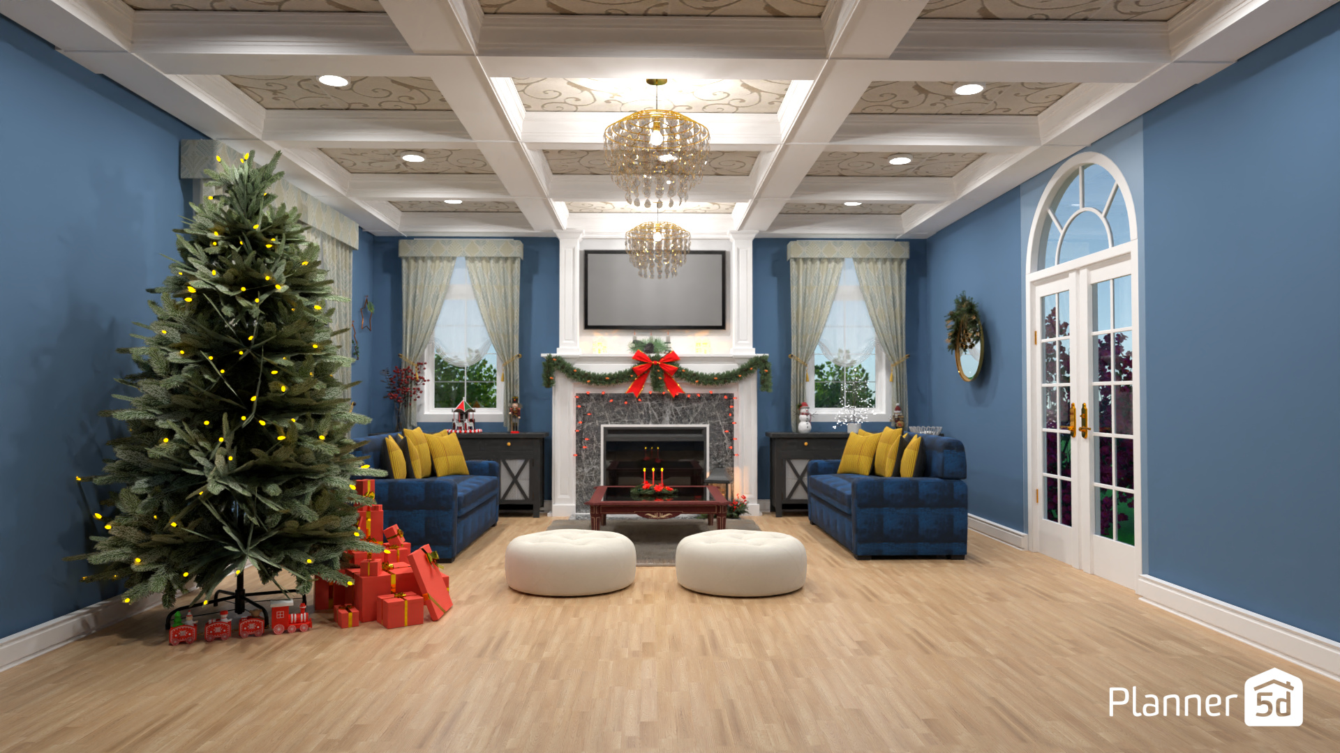 Classic living room Christmas time #15761523 by MariaCris