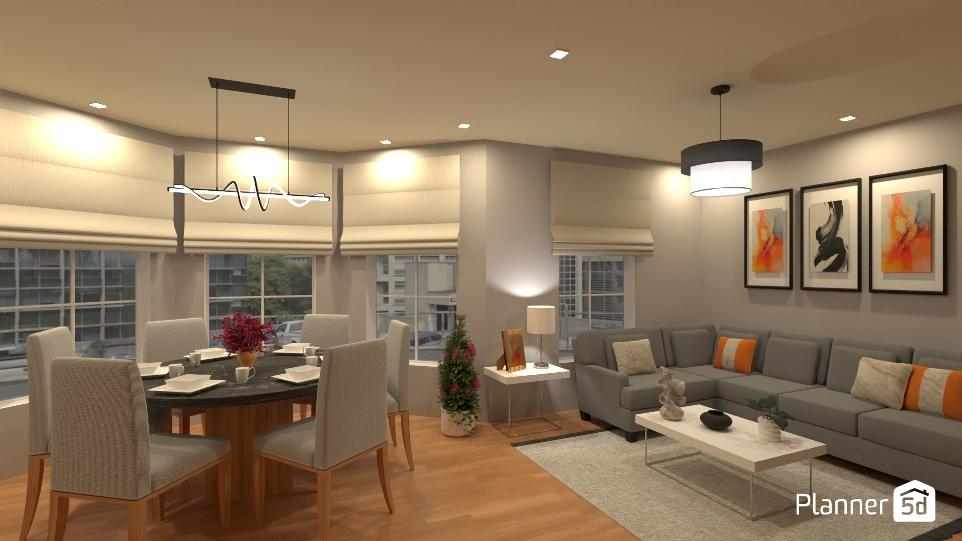 Salón con tonos grises y beige #32491204 by MariaCris