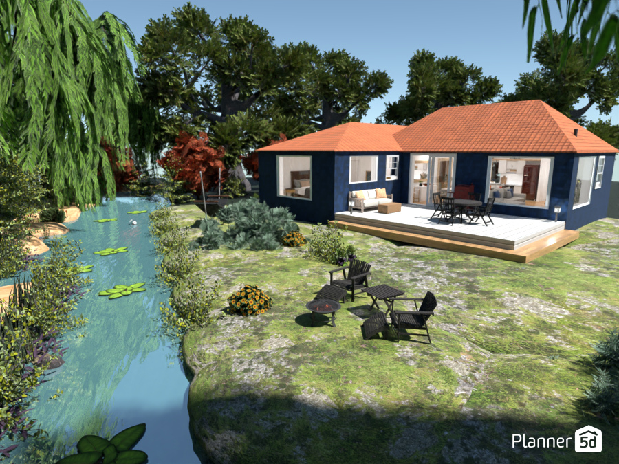 cozy house by a river #13545715 by Anna Laros