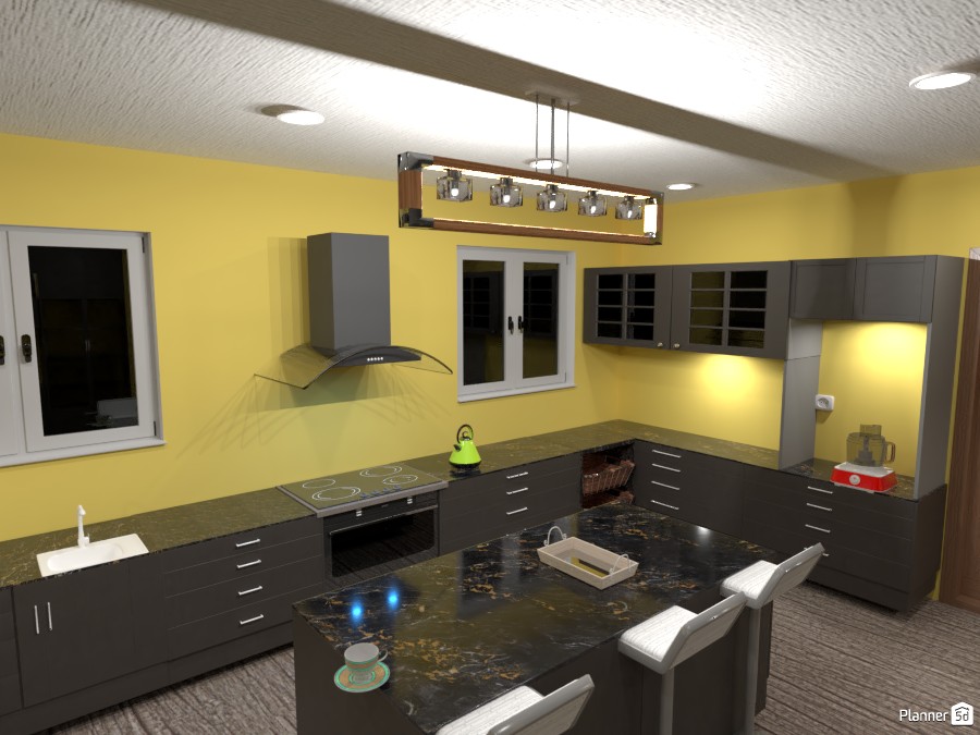 Kitchen - golden walls and grey cabinets 3676607 by Born to be Wild image