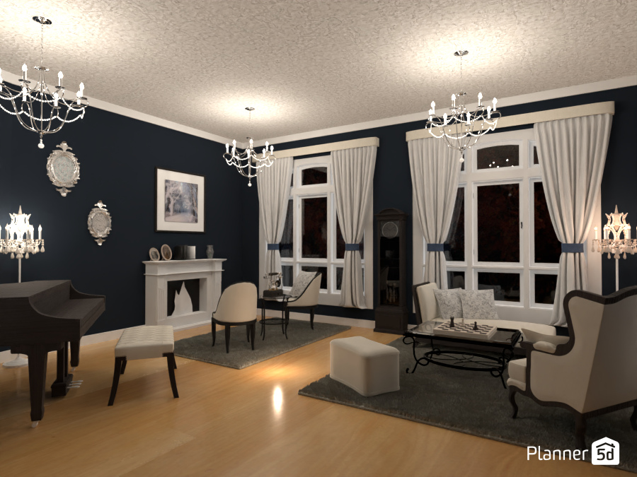 Salón con piano / rediseño #12476391 by Hall Pat