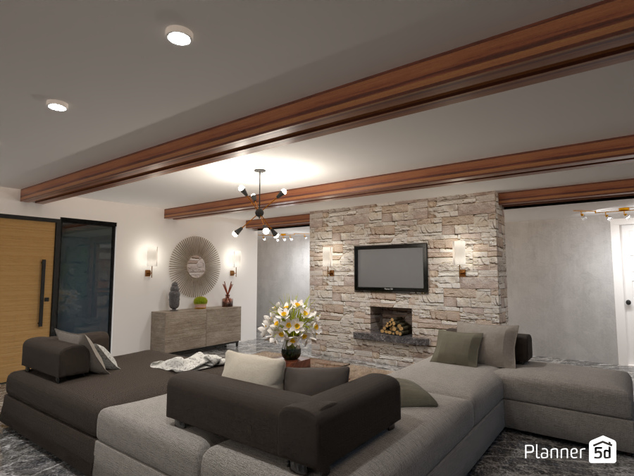 Simply Living w/Fireplace #7889693 by Micaela Maccaferri