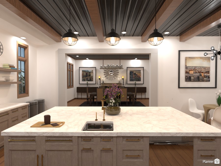 Tudor House Kitchen/Dining Room (Angle 2) #3872698 by DesignKing