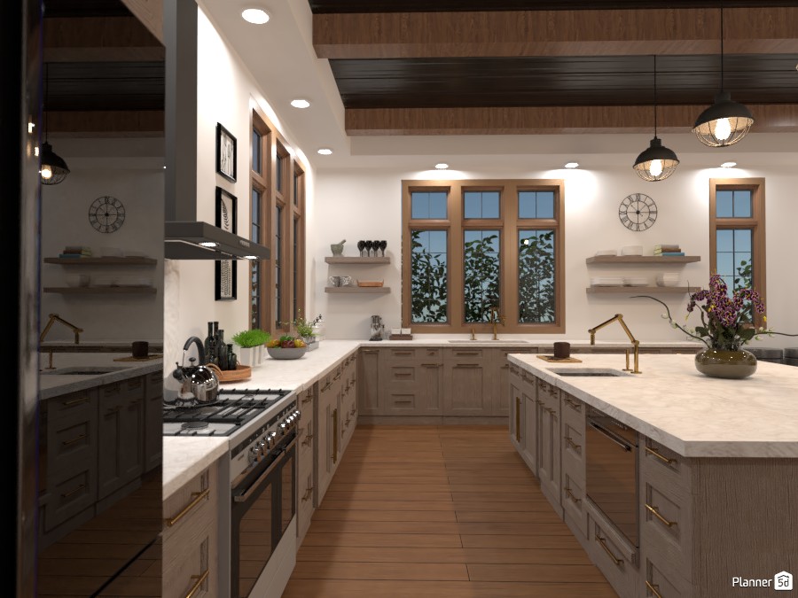 Tudor House Kitchen/Dining Room (Angle 1) #3872846 by DesignKing