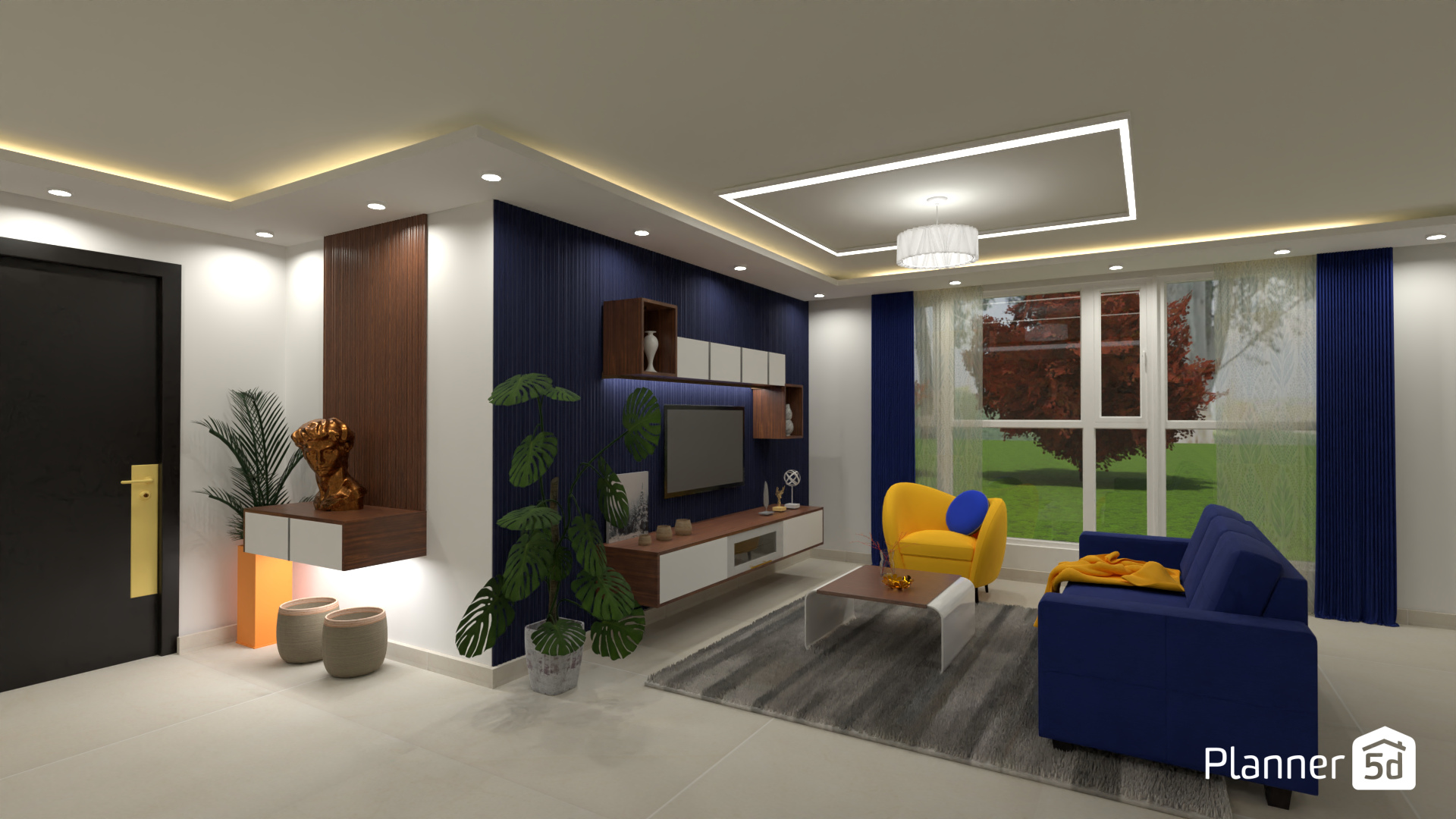 Blue living room #16561427 by MariaCris