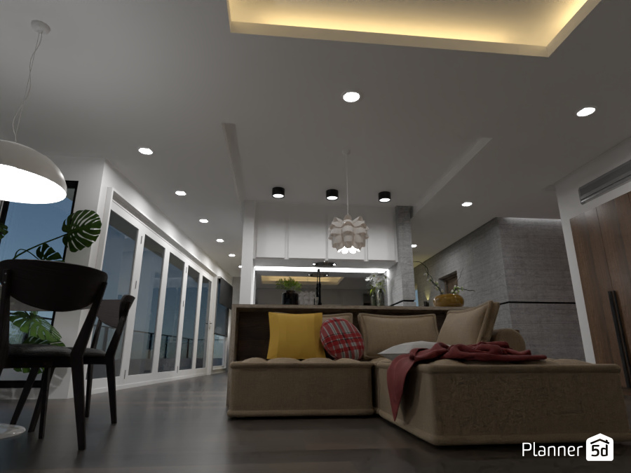 Modern Bachelor Pad Apartment - Kitchen/Living/Dining #12572399 by James Atkinson