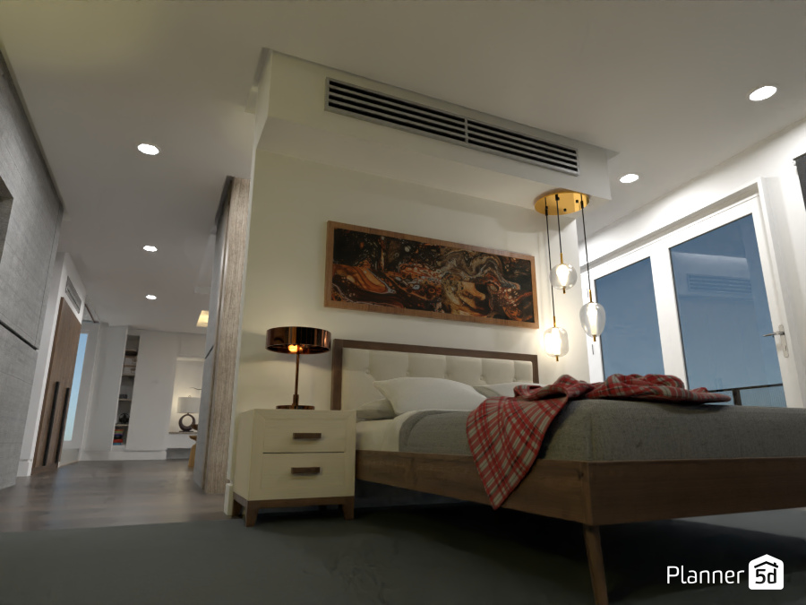 Modern Bachelor Pad Apartment - Bedroom 12572427 by James Atkinson image
