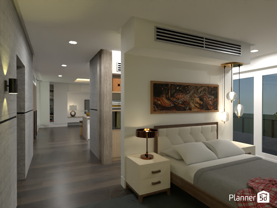 Modern Bachelor Pad Apartment - Bedroom 12572835 by James Atkinson image