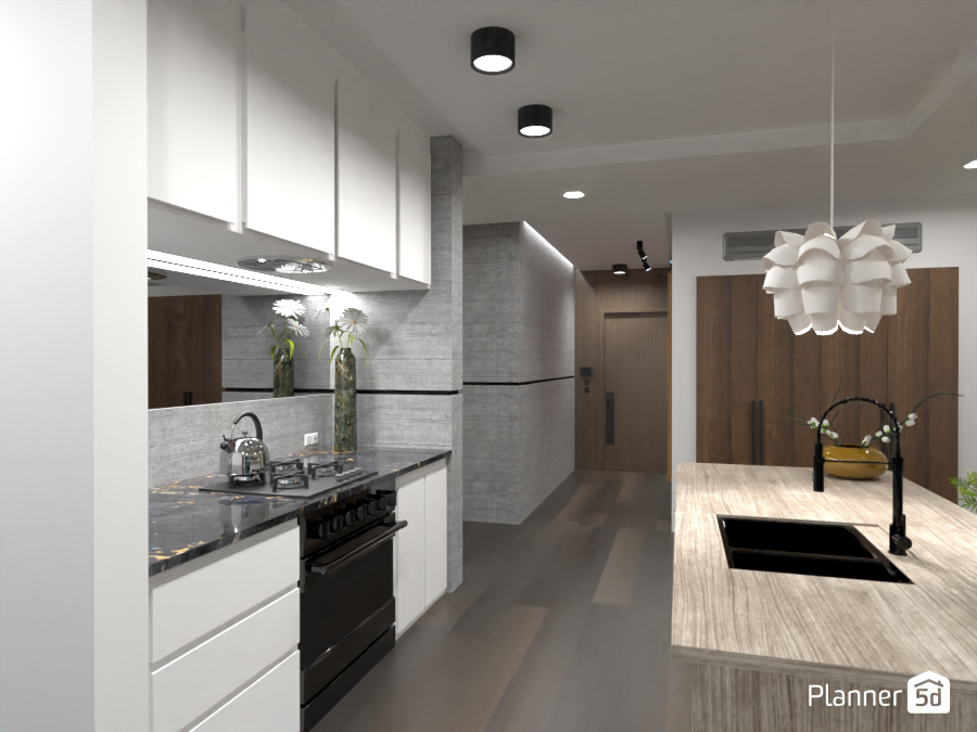 Modern Bachelor Pad Apartment - Kitchen #12572859 by James Atkinson