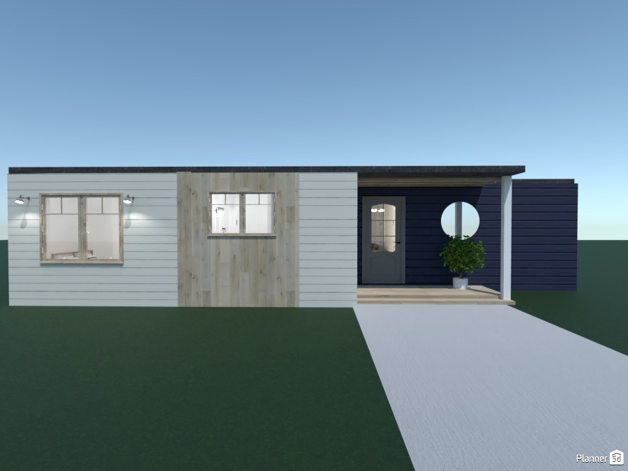 Cute Navy Blue Light Wood House #4634947 by Anonymous1