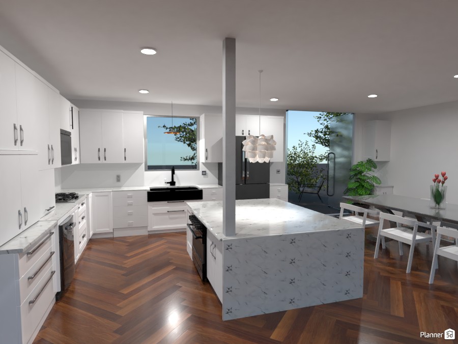 Kitchen With Waterfall #3984017 by Rosie