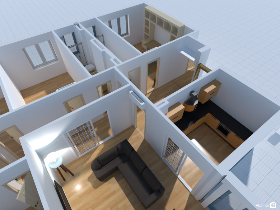 ingresso cucina solo da salotto, cucina a L su lato lungo #6045028 by Mauro C.