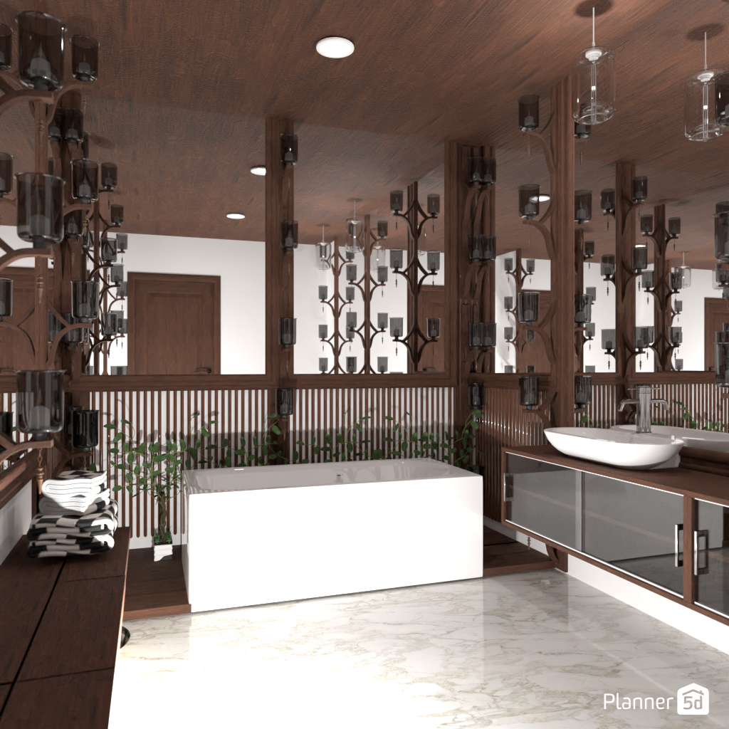 Bath with candles #19276116 by Editors Choice