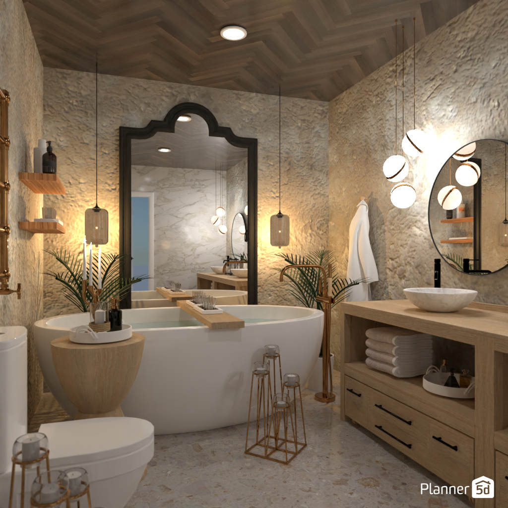 Bath with candles #19236216 by Editors Choice