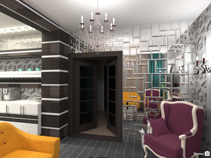 Гостиная с кухней в арт-деко #2009285 by Оксана Байда