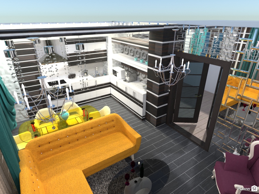 Гостиная с кухней в арт-деко #2009289 by Оксана Байда