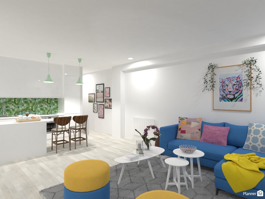 CA with a feminine touch - kitchen + living room #4529288 by Lucija Marko