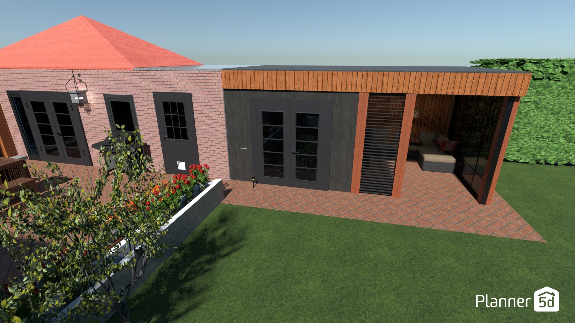 schuurtje plat dak #25662608 by Jolanda vW