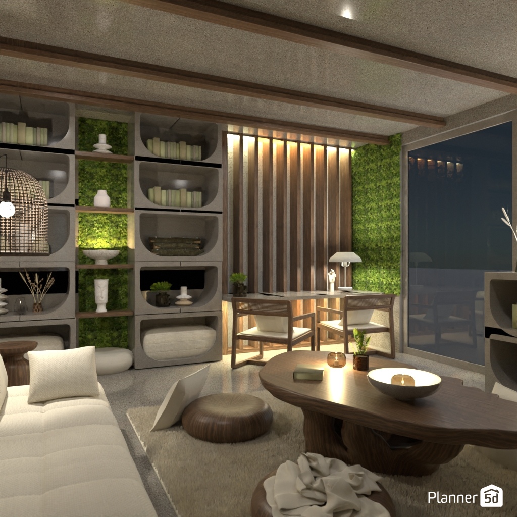 Japandi Living Room #25679104 Por Editors Choice