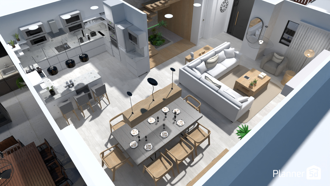 LIVING COMEDOR COCINA #13716623 by Eugenia Cristina Boccanera-Domos Decoracion Holistica