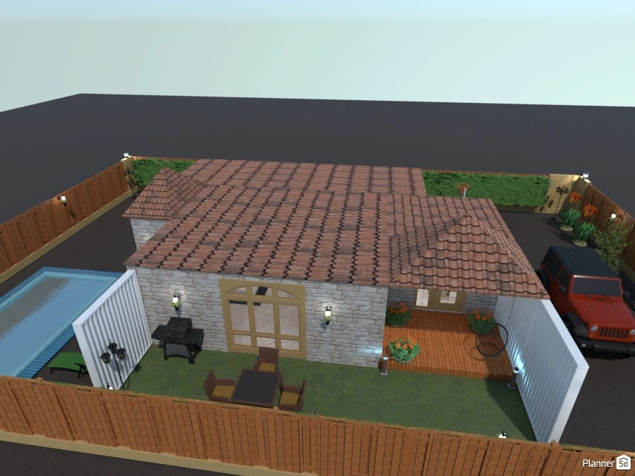A nice house with outdoor barbeque and a pool area :) #3035272 by Born to be Wild