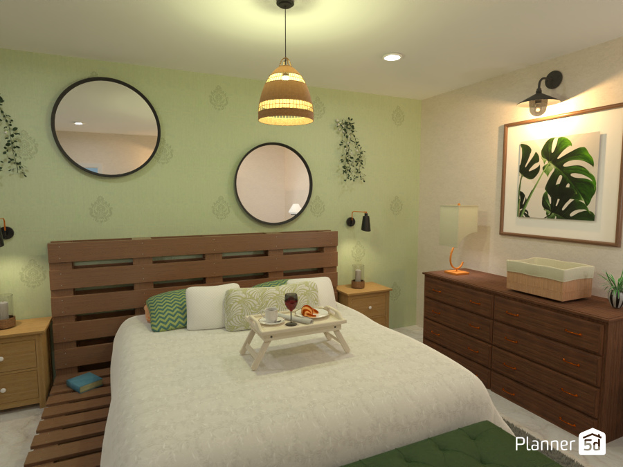 Bedroom with green highlights #8841189 by Born to be Wild