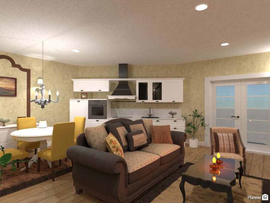 Classic kitchen and living room #3946854 by Gabes